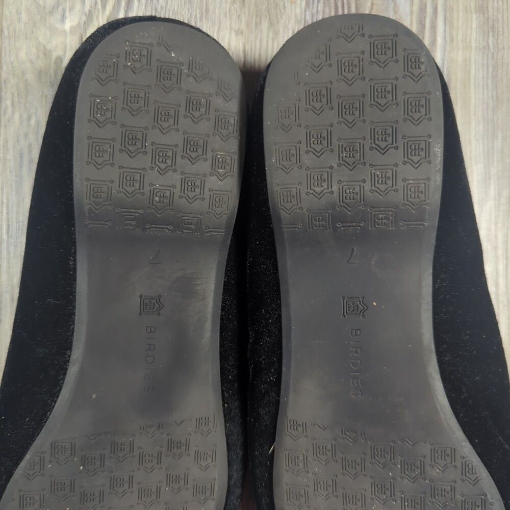 Birdies The Starling Black Velvet Flats Slippers Loafers Slip On Women’s Size 7 - Picture 14 of 14